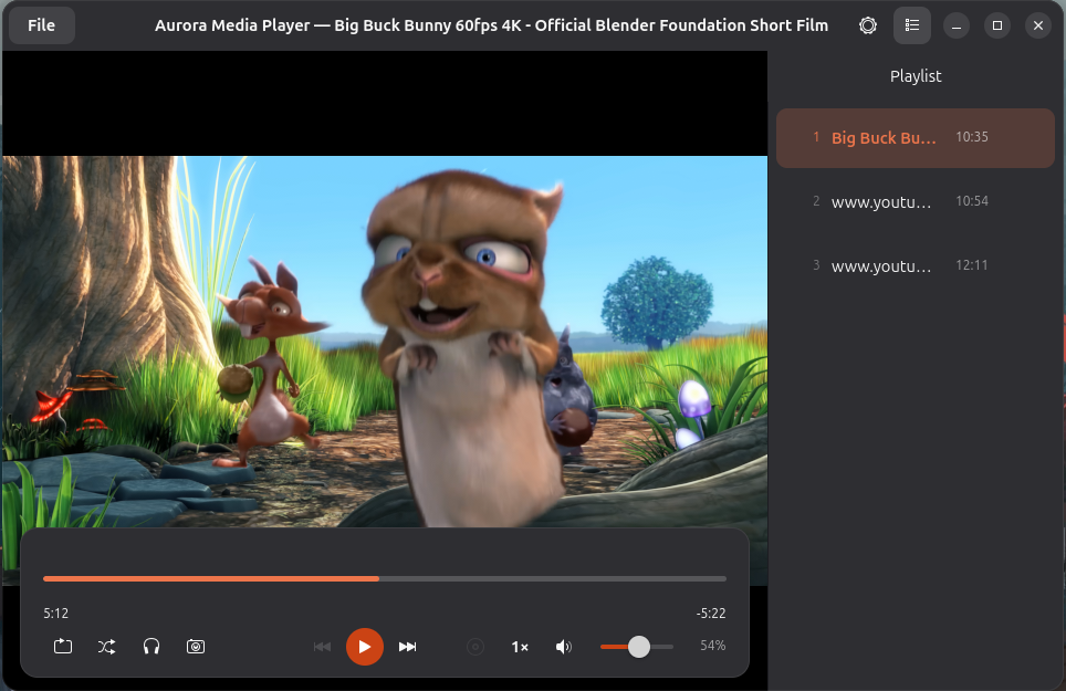 Aurora Media Player light theme